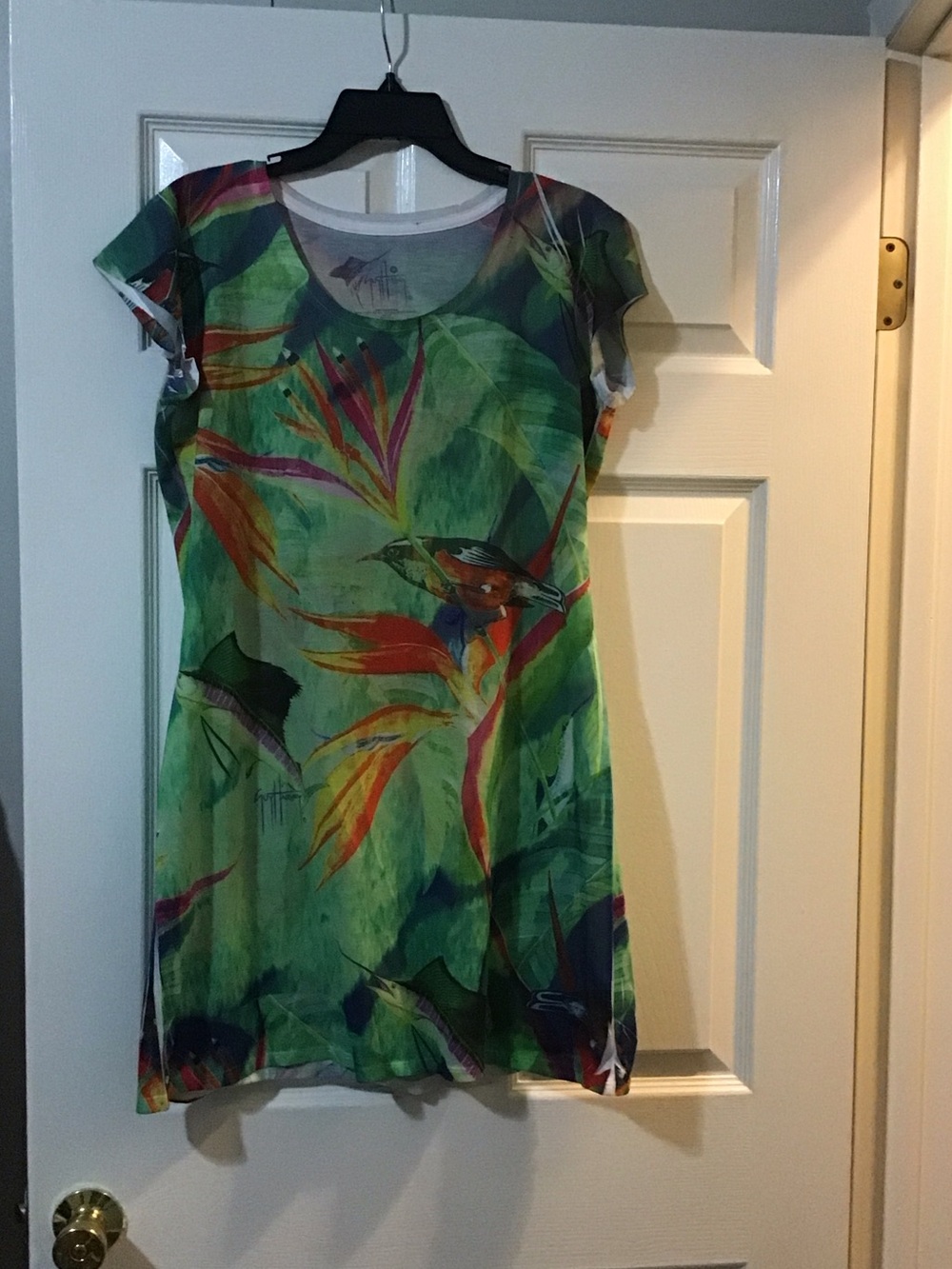 Guy Harvey Green Tropical Bird Swim Coverup